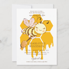 Mommy to bee Honey Bee Honeycomb Baby Shower Einladung