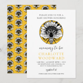 Mommy to bee Honey Bee Sunflower Baby Shower Invi Einladung