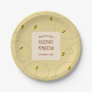 Mommy to Bee Honey Gold Baby Shower Pappteller