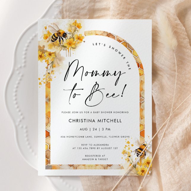 Mommy to Bee Honey Wildblume Baby Shower Einladung (Von Creator hochgeladen)