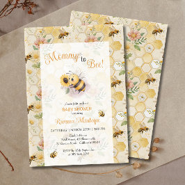 Mommy to Bee Honeycomb Bee Custom Baby Shower Einladung