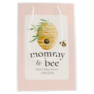 Mommy To Bee Hummelblume Rosa Baby Shower  Mittlere Geschenktüte