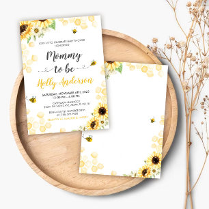 Mommy To Bee Lettering & Honeycomb Baby Shower-Ein Einladung