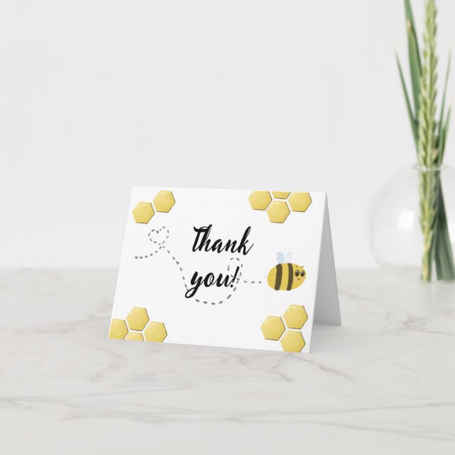 Mommy to Bee Niedlich Baby Shower Dankeskarte (Vorderseite)