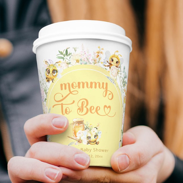 Mommy to Bee Niedlich Bumble Bee Baby Shower Pappbecher (Von Creator hochgeladen)