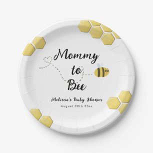 Mommy to Bee Niedlich Honeycomb Babydusche Pappteller