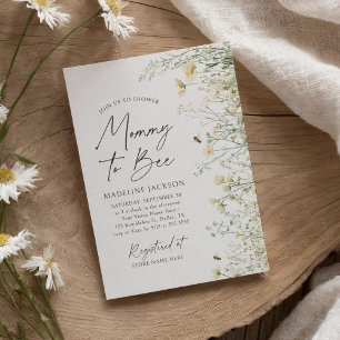 Mommy to Bee Wildblume Babydusche Einladung