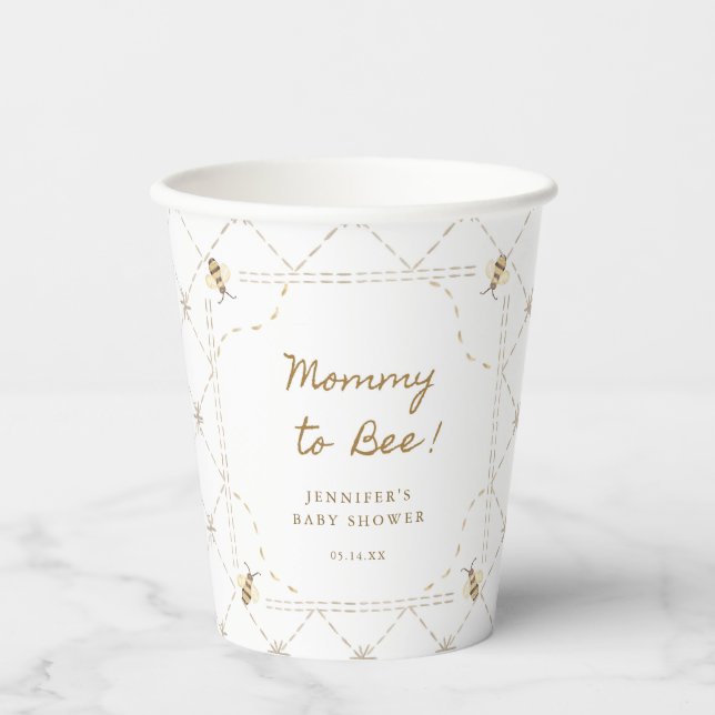 Mommy wird Honey Baby Dusche Pappbecher (Vorderseite)