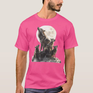 Mommy Wolf Howling at Moon Wolf liebt Mutter's Da T-Shirt
