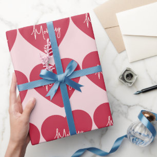 Mommy Wrapping Paper Rosa Hintergrund und rotes Geschenkpapier