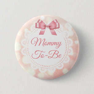 Mommy zu Baby-Dusche Korallenspitze Knopf Button