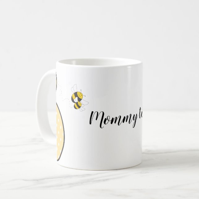 Mommy zu Hummel Tasse mit schwangerer Silhouette (Vorderseite Links)