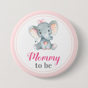 Mommy zu New Mother Baby Girl Duwer Elephant Button