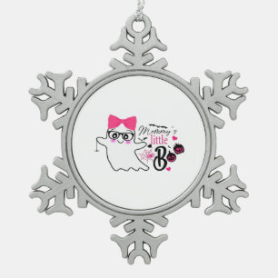 Mommy's Boo Halloween Schneeflocken Zinn-Ornament