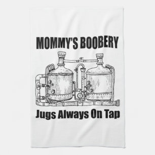 Mommy's Boobery Jugs immer Gestochen Geschirrtuch