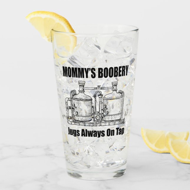 Mommy's Boobery Jugs immer Gestochen Glas (Vorderseite Ice)