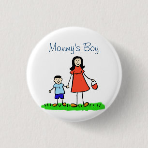Mommy's Boy Family Art Custom Pendant Tasten Button