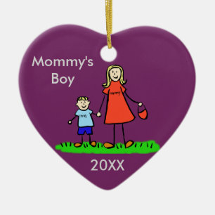 Mommy's Boy Family Charakter Custom Foto Ornament