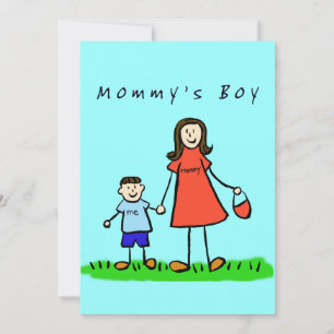 Mommy's Boy Invitation (Brünettes Haar) Einladung