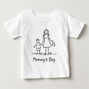 Mommy's Boy Mother and Son Custom Family Art Shirt