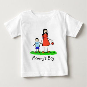 Mommy's Boy Mother and Son Custom Family Art Shirt