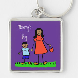 Mommy's Boy Mother and Son Custom Family Schlüssel Schlüsselanhänger