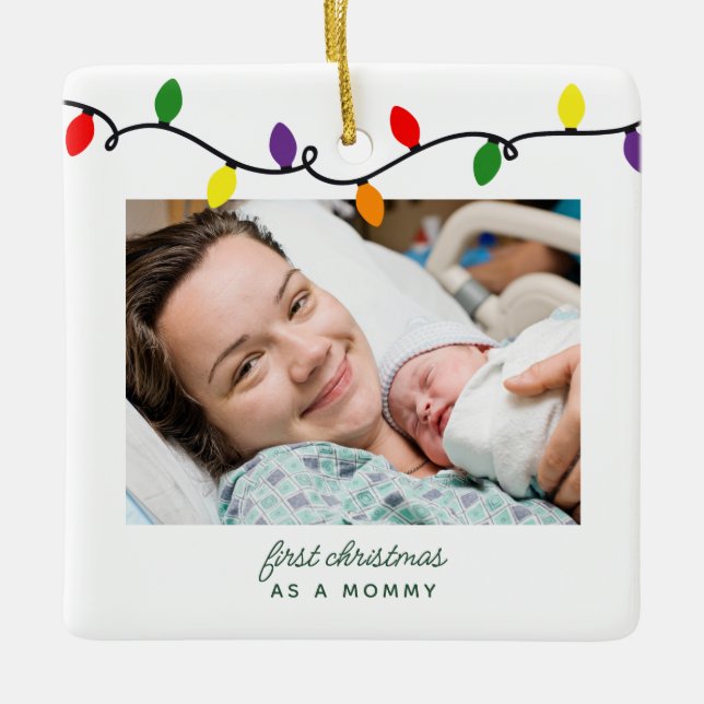 Mommy's erste Weihnachtsbäckerei Keramikornament (Vorderseite)