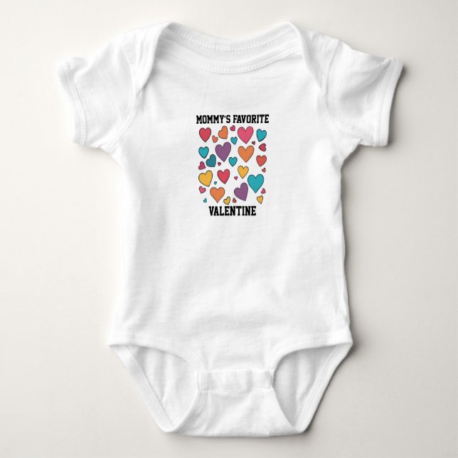 Mommy's Favorite Valentine Sweet Hearts Design Baby Strampler (Vorderseite)