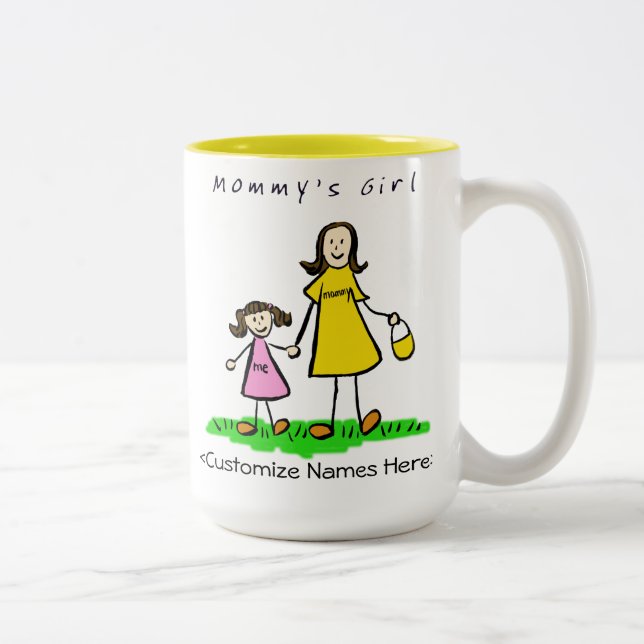 Mommy's Girl - Brünett Mother & Daughter Tasse (Rechts)