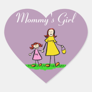 Mommy's Girl Custom Family Character Decal Aufkleb Herz-Aufkleber
