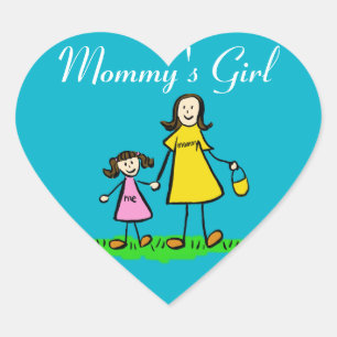 Mommy's Girl Custom Family Character Decal Aufkleb Herz-Aufkleber