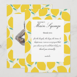Mommy's Haupt Squeeze Lemon Citrus Baby Dusche Dankeskarte