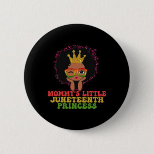 Mommy's Kleine Junetzehnte Prinzen feiern Schwarz Button