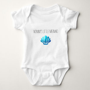 Mommys kleine Meerjungfrau mit blauer Muschel Baby Strampler