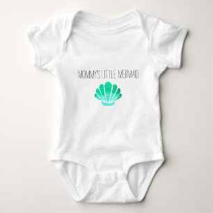 Mommys kleine Meerjungfrau mit grüner Muschel Baby Strampler