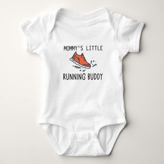 Mommy's kleiner Running Buddy | Laufen Baby Strampler (Vorderseite)