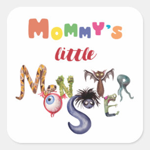 Mommy's kleines Monster Quadratischer Aufkleber