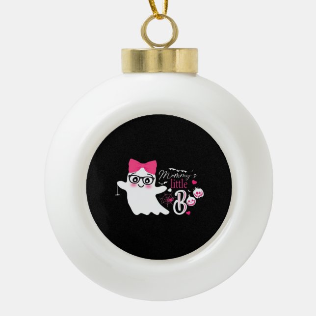 Mommy's Little Boo Halloween Keramik Kugel-Ornament (Vorderseite)