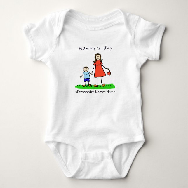 Mommy's Little Boy - Brünett Mother & Son Shirt (Vorderseite)