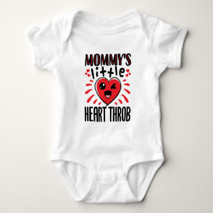 Mommy's Little Heart Throb Heartthrob Valentine Baby Strampler