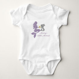 Mommy's Little Mermaid Glitzer Bodysuit Baby Strampler