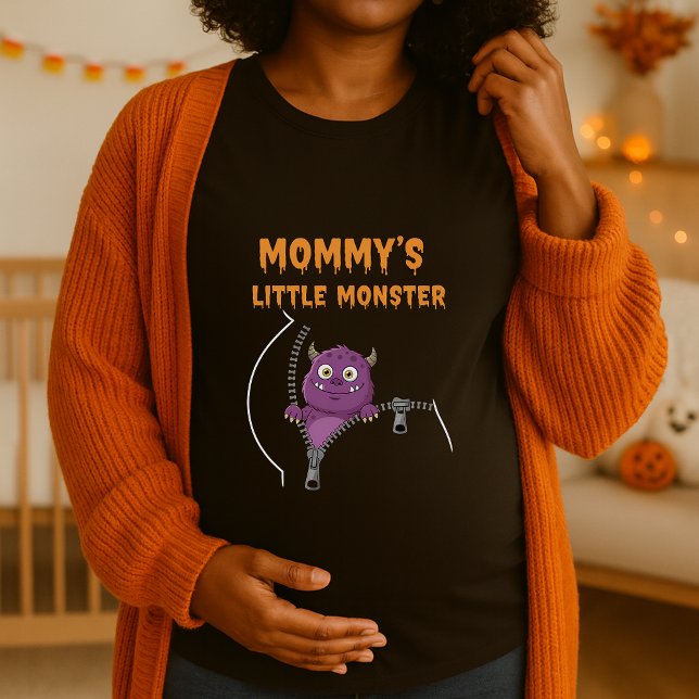 Mommys Little Monster Halloween Mütterschaft T-Shirt (Von Creator hochgeladen)