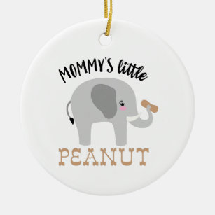 Mommy's Little Peanut Elephant Keramik Ornament