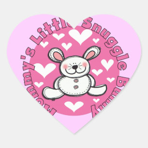 Mommy's Little Snuggle Bunny Herz-Aufkleber