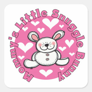 Mommy's Little Snuggle Bunny Quadratischer Aufkleber