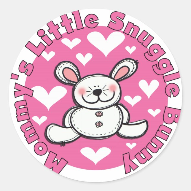Mommy's Little Snuggle Bunny Runder Aufkleber (Vorderseite)