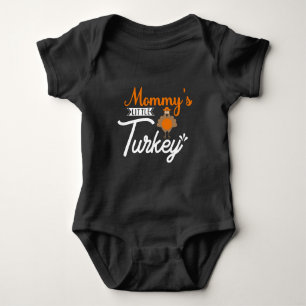 Mommy's Little Turkey Typografy Baby Body Strampler