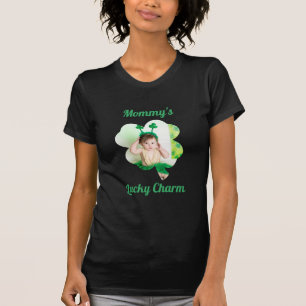 Mommy's Lucky Charm Foto Kleeblatt einfügen T-Shirt