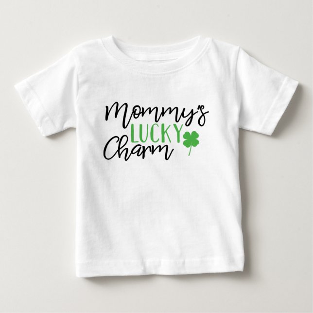 Mommys Lucky Charm St Patricks Day Baby T-shirt (Vorderseite)