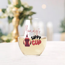 Mommy's Sippy Cup Funny Stemless Wein Glas